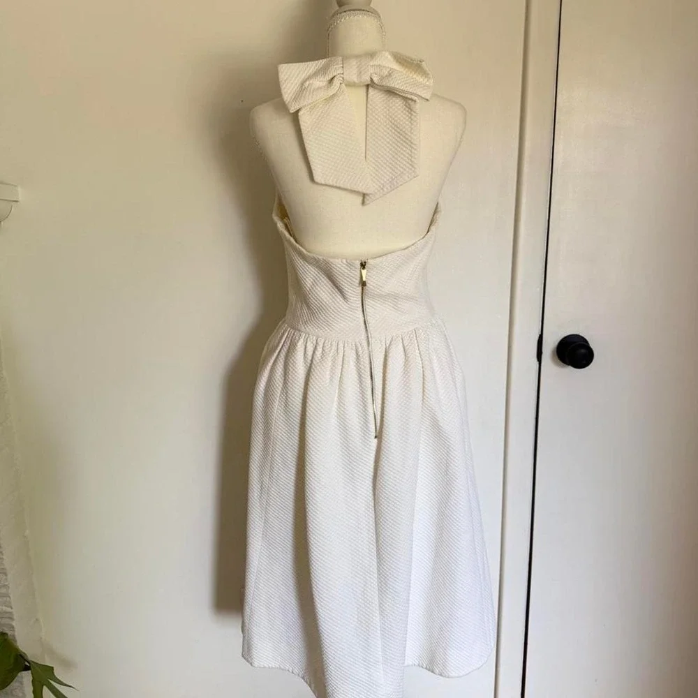 Kate Spade New York bridal white dress with subtle textured pattern